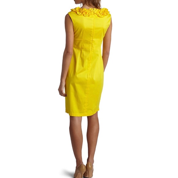 London Times Yellow Ruffle Neck Dress - Picture 3 of 3